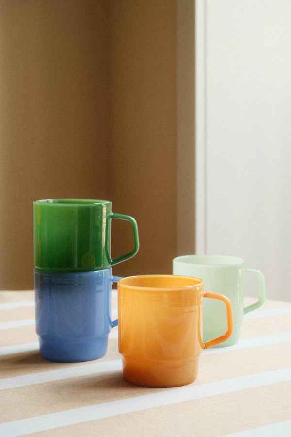 Stacking Glass Mug - Milky Amber