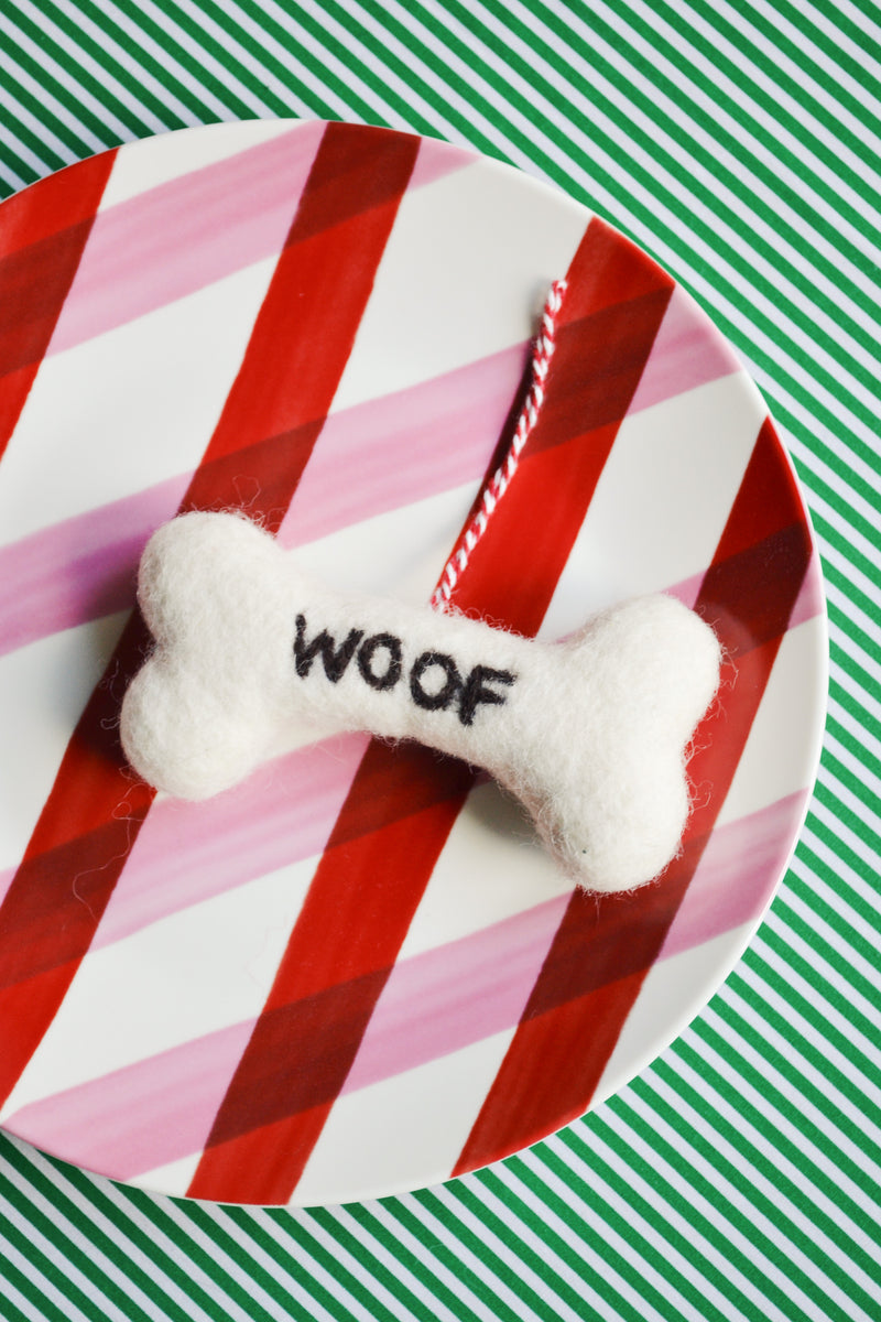 Felt Woof Bone Christmas Decoration