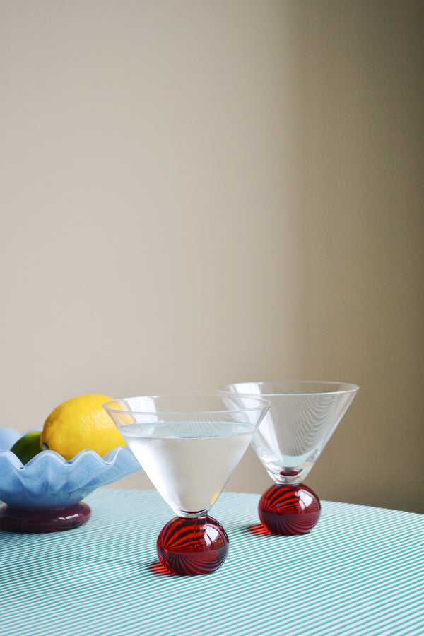 Set of Two Cocktail Glasses - Red