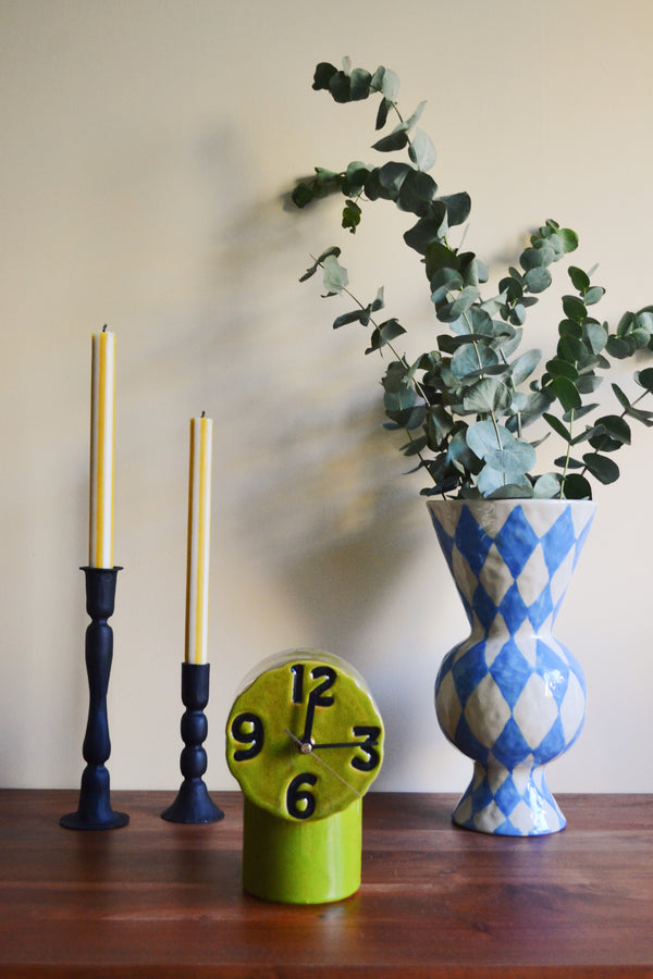 HKLIVING ® | Retro Ceramic Ceramic Clock - Olive Green