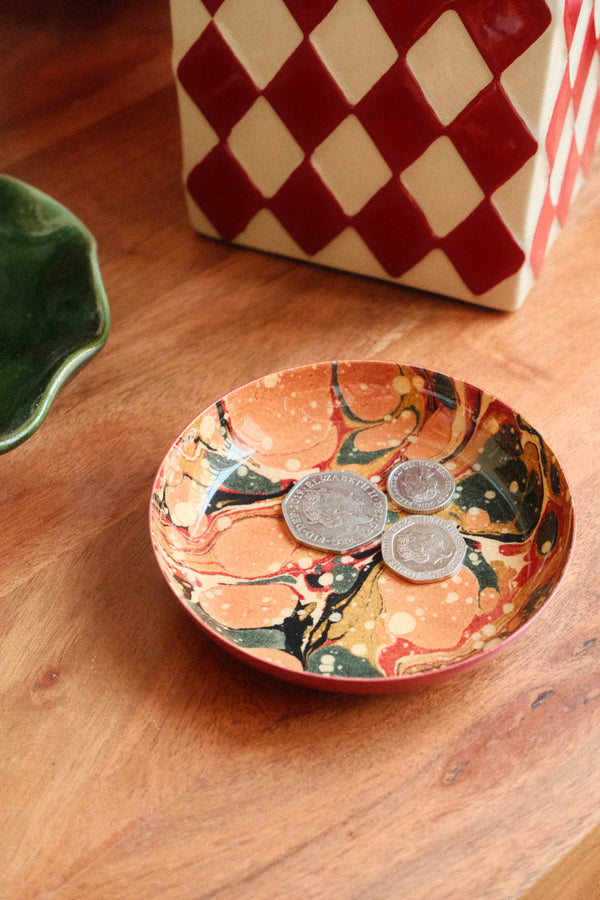 Enamel Printed Trinket Dish - Marble