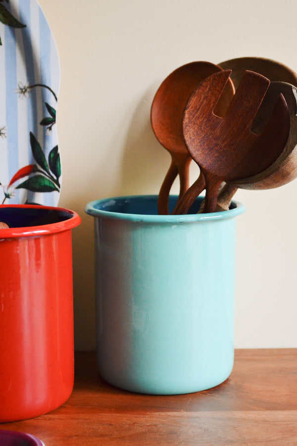 Medium Utensil Holder in Eau De Nil / Petrol Blue