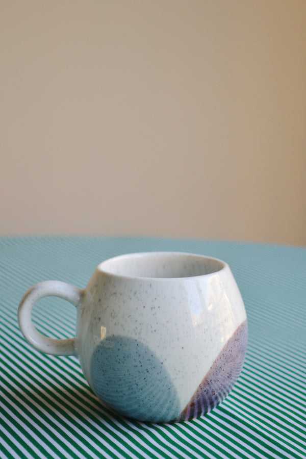 Round Glazed Mug - Blue Circles