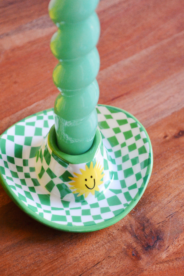 Green Sunshine Cowboy Hat Candle Holder