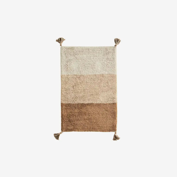 Sand, Ginger and Dijon Tufted Cotton Bath Mat