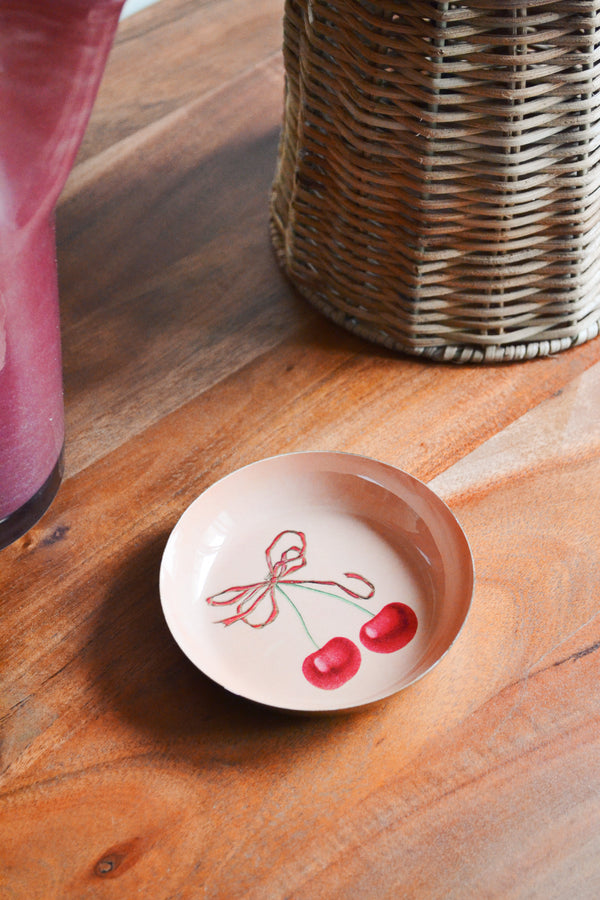 Enamel Printed Trinket Dish - Cherries