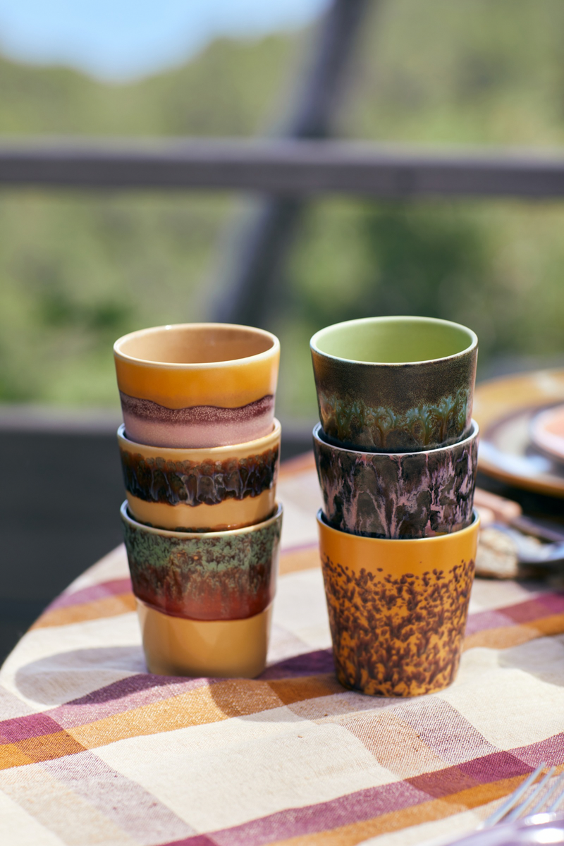 HKLIVING ® | Set of Six Coffee Mugs - Valley