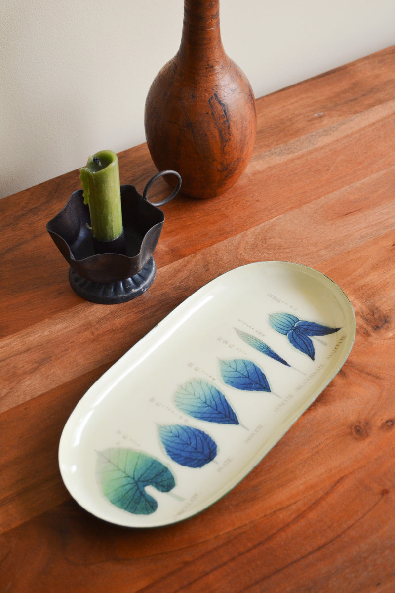 Enamel Printed Trinket Tray - Shapes of Leaves