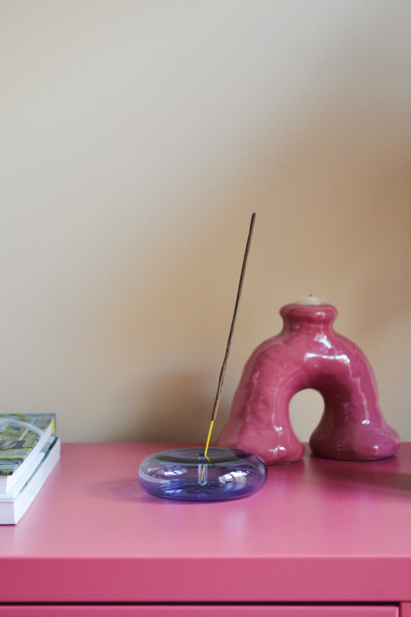 Blue Dimple Incense Holder