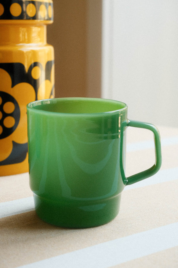 Stacking Glass Mug - Milky Jade Green