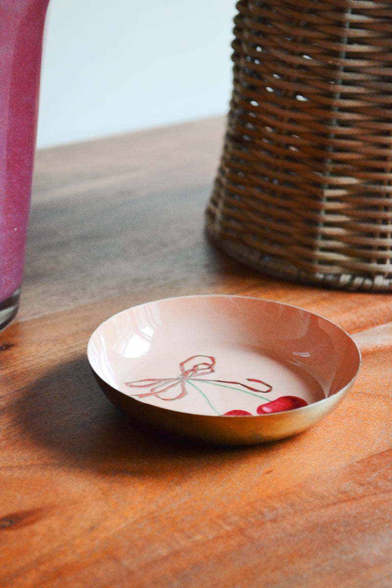 Enamel Printed Trinket Dish - Cherries