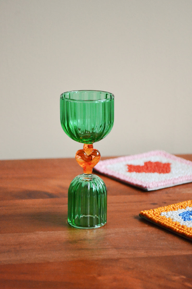 Green and Orange Heart Measuring Cocktail Jigger