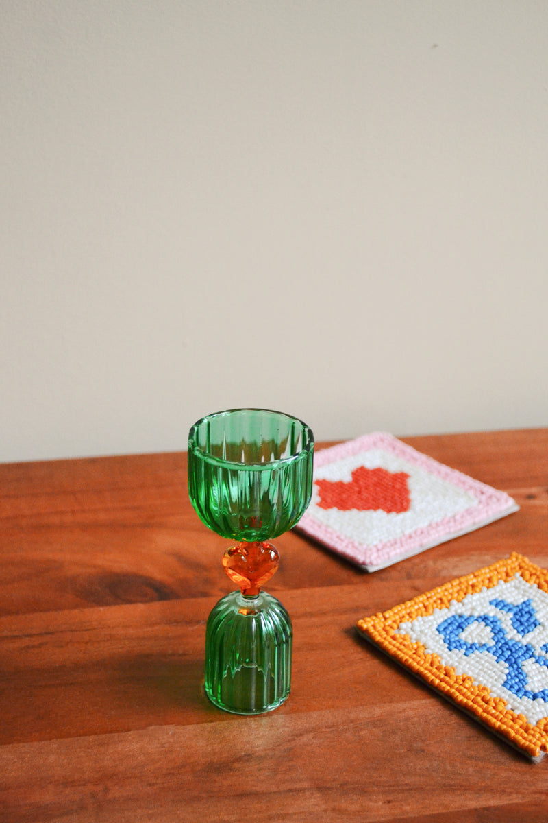 Green and Orange Heart Measuring Cocktail Jigger