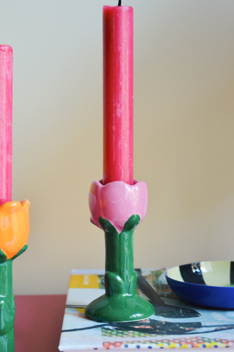 Set of Two Flower Candle Holders