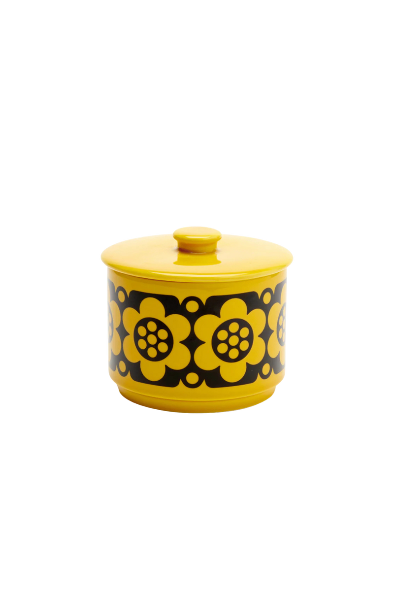 Hornsea / Magpie | Geo Flower Yellow Lidded Storage Pot - Small