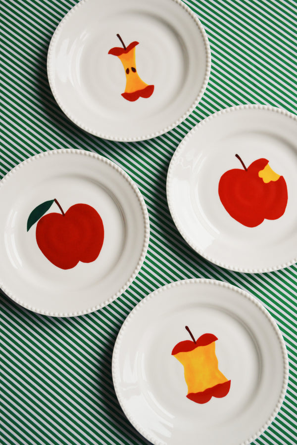 Hal Haines /  &k Amsterdam  | Set of Four Small Porcelain Apple Plates