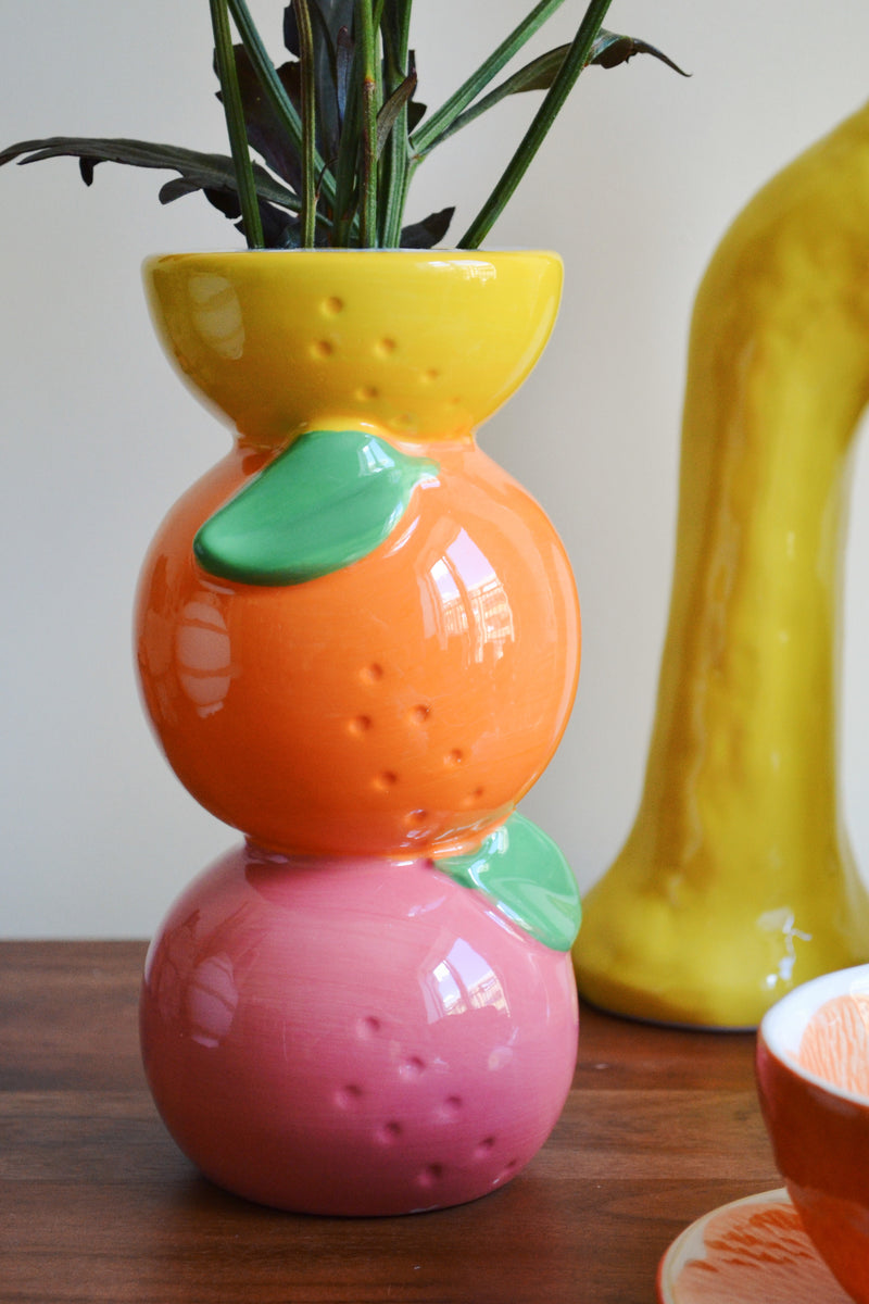 Stacked Citrus Vase