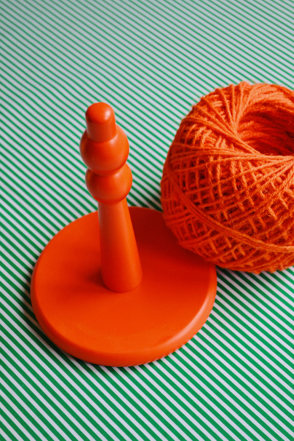 Wooden Twine Holder with Jute Ball - Orange