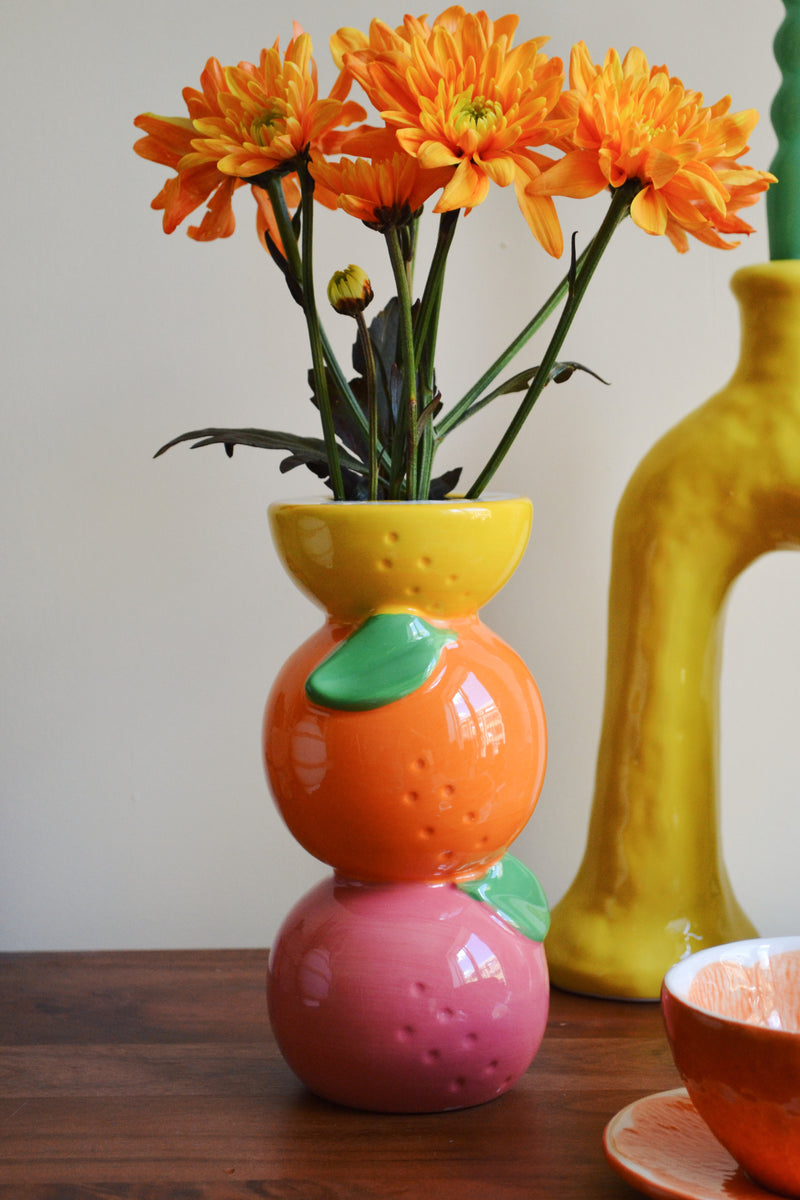 Stacked Citrus Vase