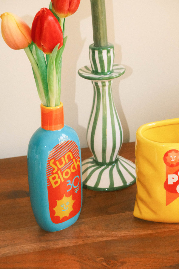 Sun Block Ceramic Vase