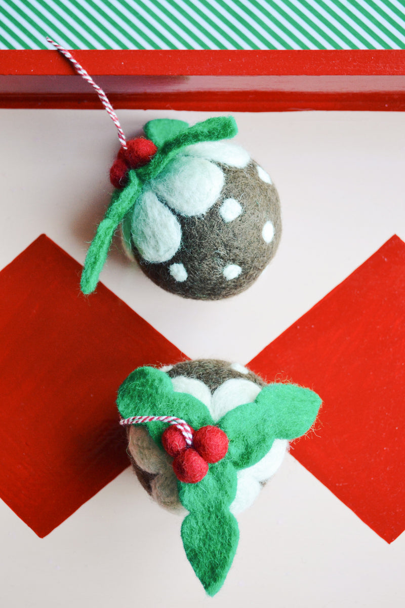 Felt Christmas Pudding Bauble