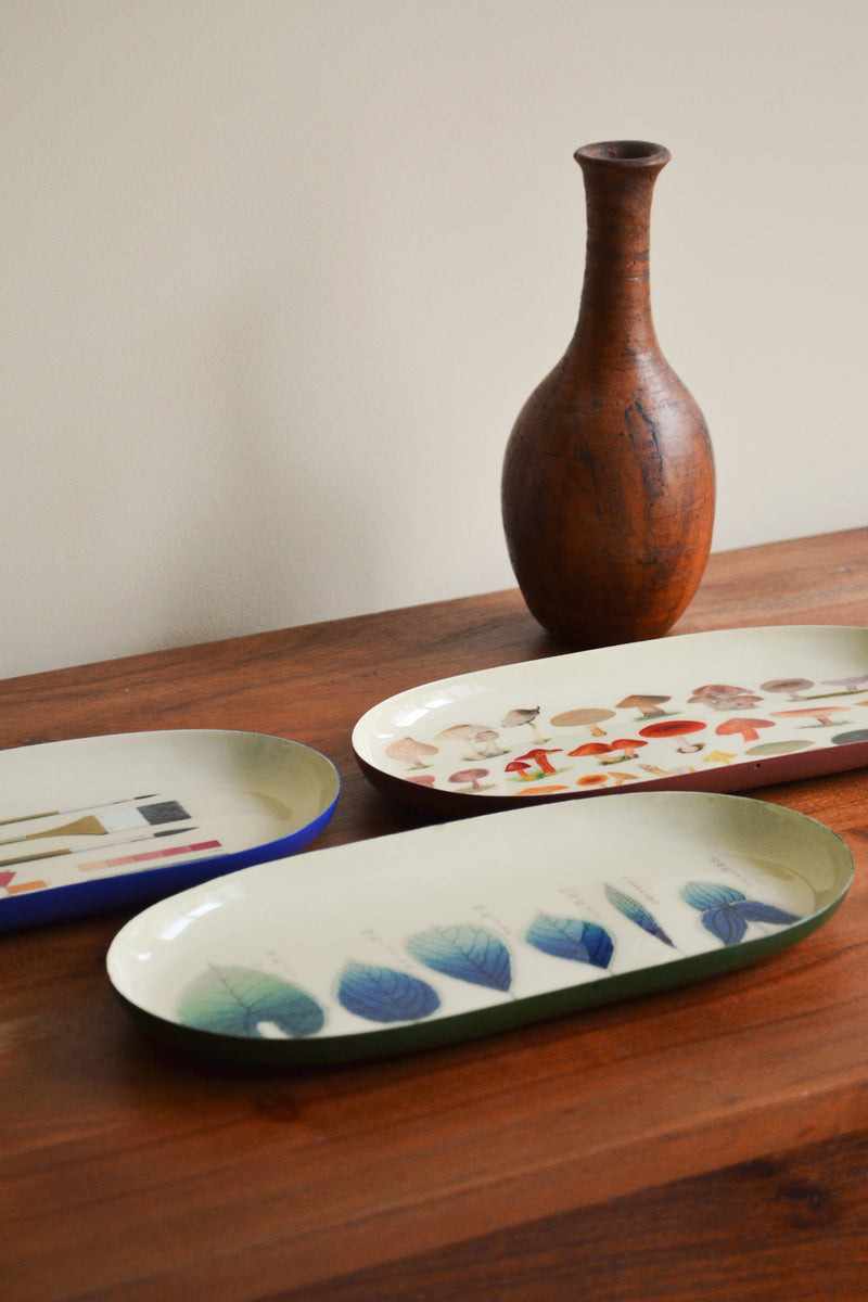 Enamel Printed Trinket Tray - Shapes of Leaves