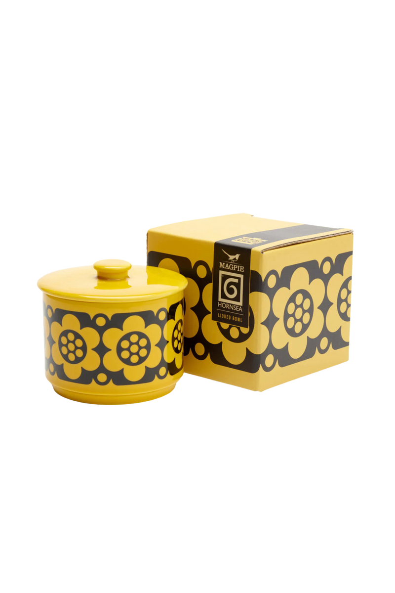 Hornsea / Magpie | Geo Flower Yellow Lidded Storage Pot - Small