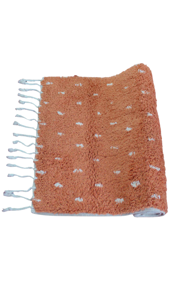 Tufted Cotton Bath Mat / Rug - Terracotta Dots