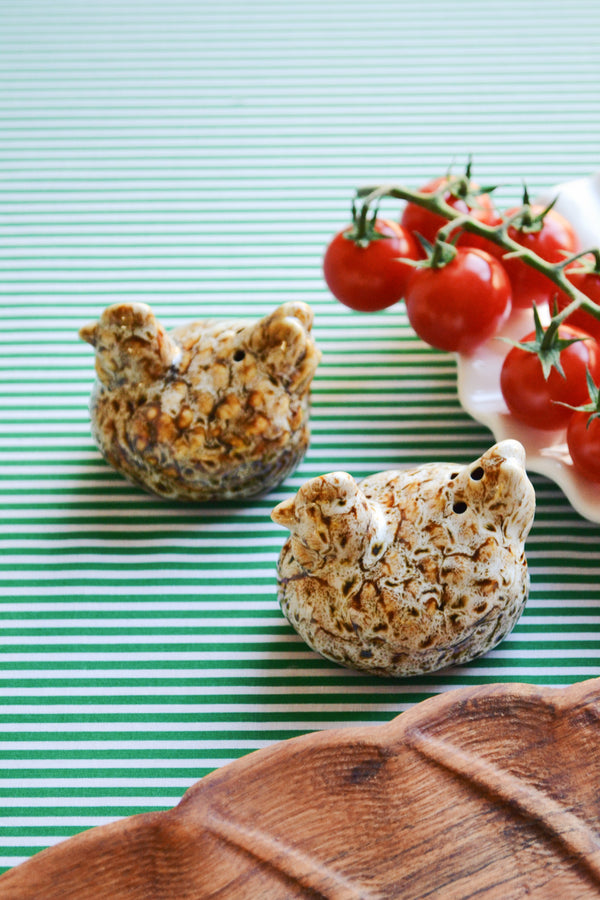 Brown Glazed Chicken Salt and Pepper Shakers Set