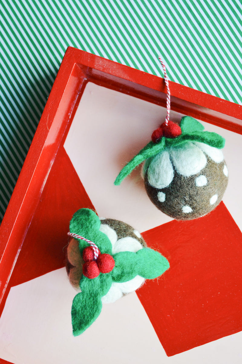 Felt Christmas Pudding Bauble