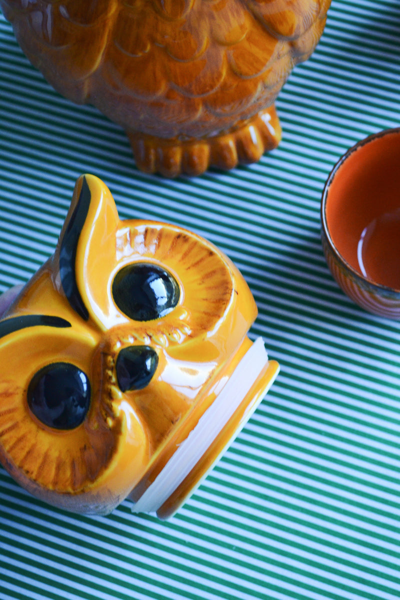 HKLIVING ® | Ceramic Tangerine Owl Jar