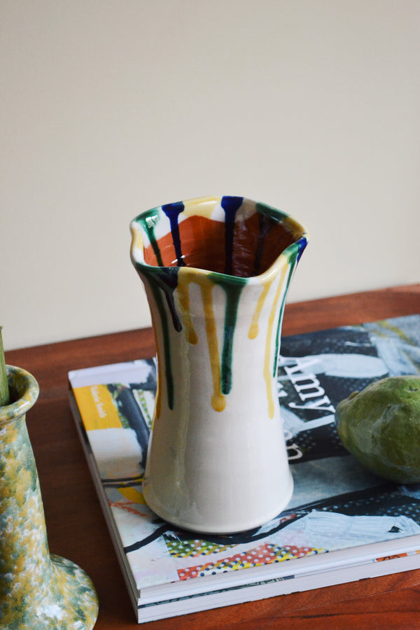 Spanish Multi Glaze Frill Vase