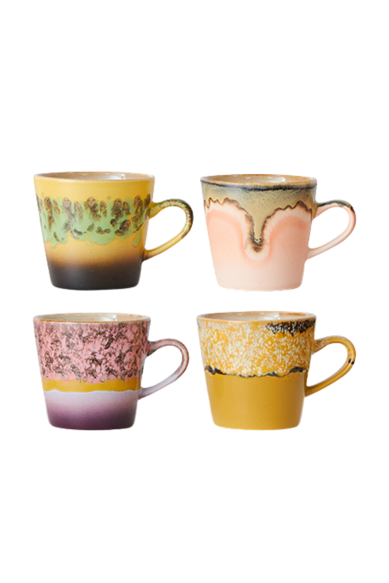 HKLIVING ® | Set of Four Ceramic Americano Mugs - Radiant