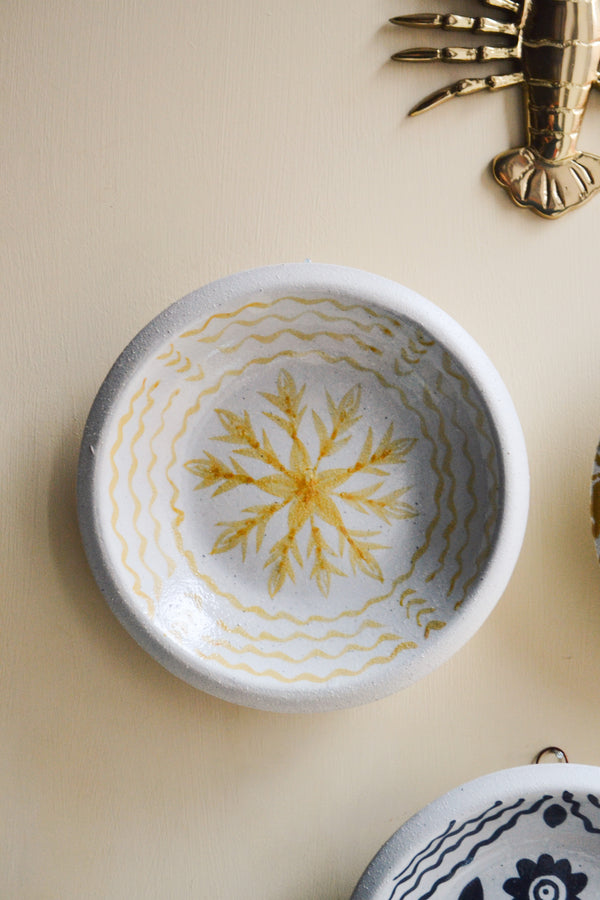 Yellow Star Terracotta Wall Plate