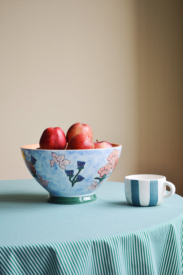 Large Floral Bouquet Ceramic Bowl