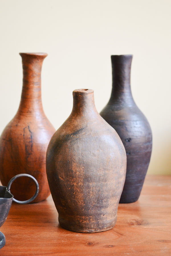 Aged Rustic Terracotta Vase - Terracotta