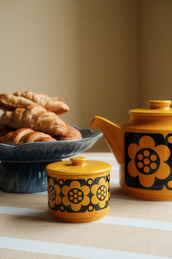 Hornsea / Magpie | Geo Flower Yellow Lidded Storage Pot - Small