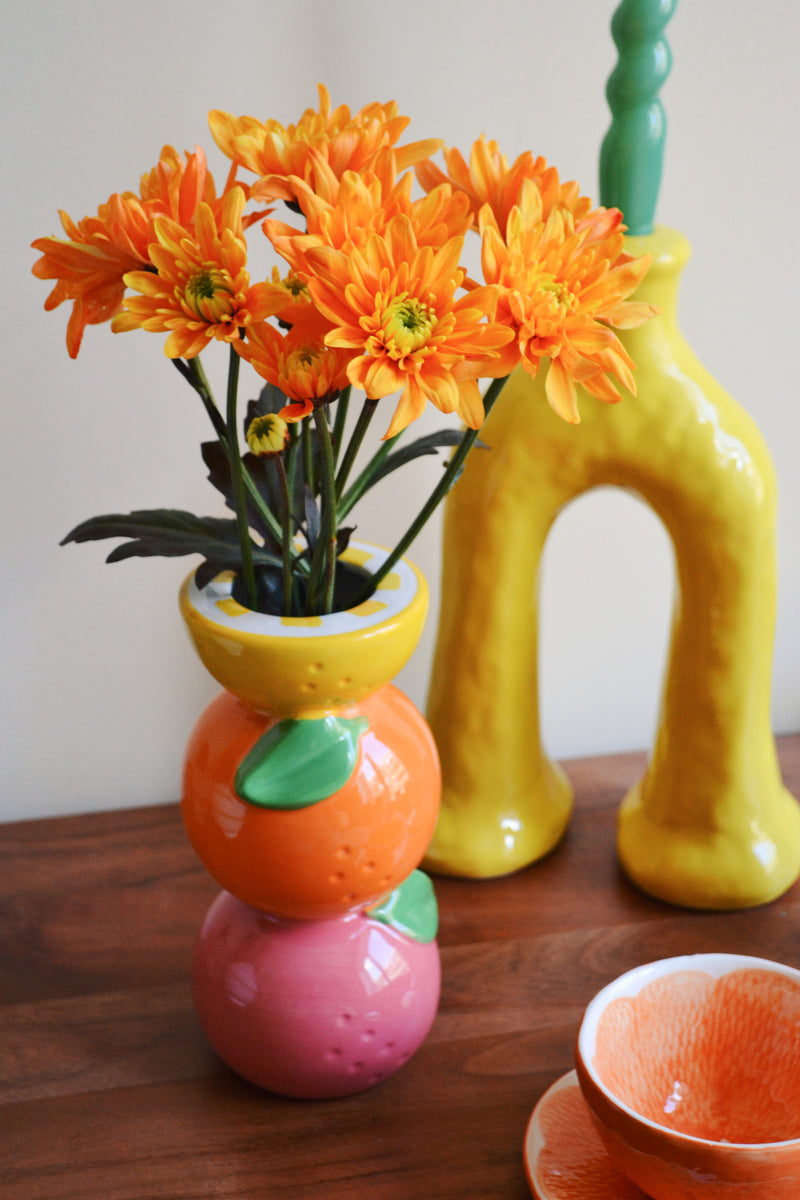 Stacked Citrus Vase