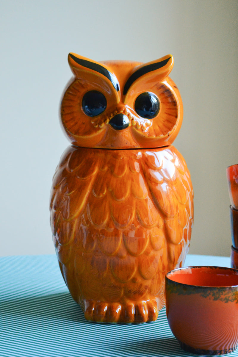 HKLIVING ® | Ceramic Tangerine Owl Jar