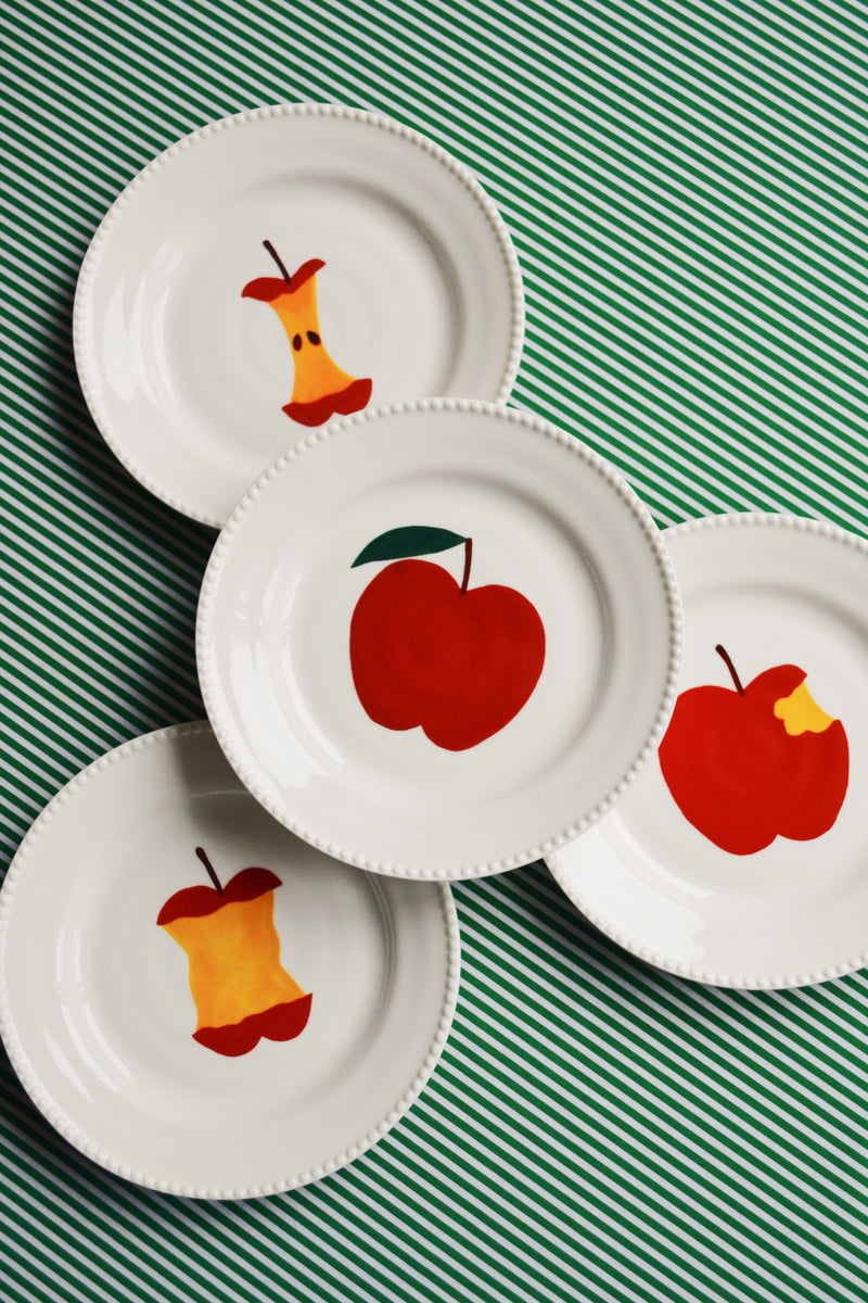 Hal Haines /  &k Amsterdam  | Set of Four Small Porcelain Apple Plates