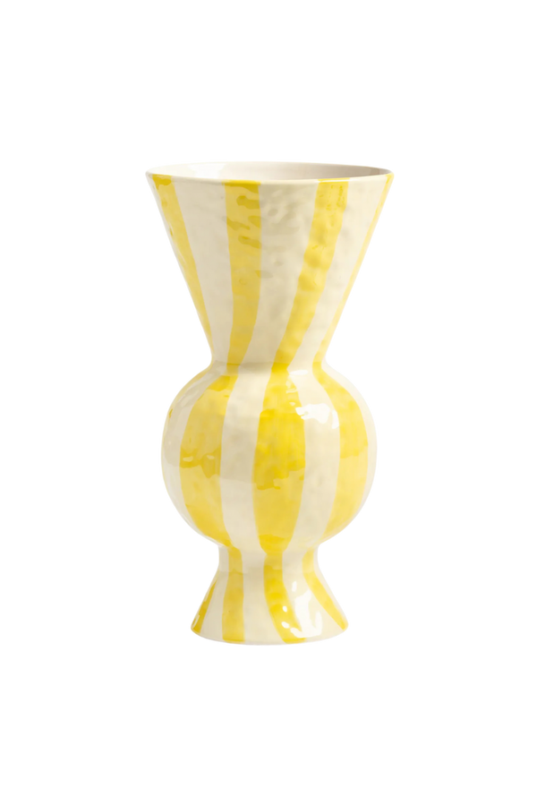 Wavey Striped Vase - Sunshine Yellow