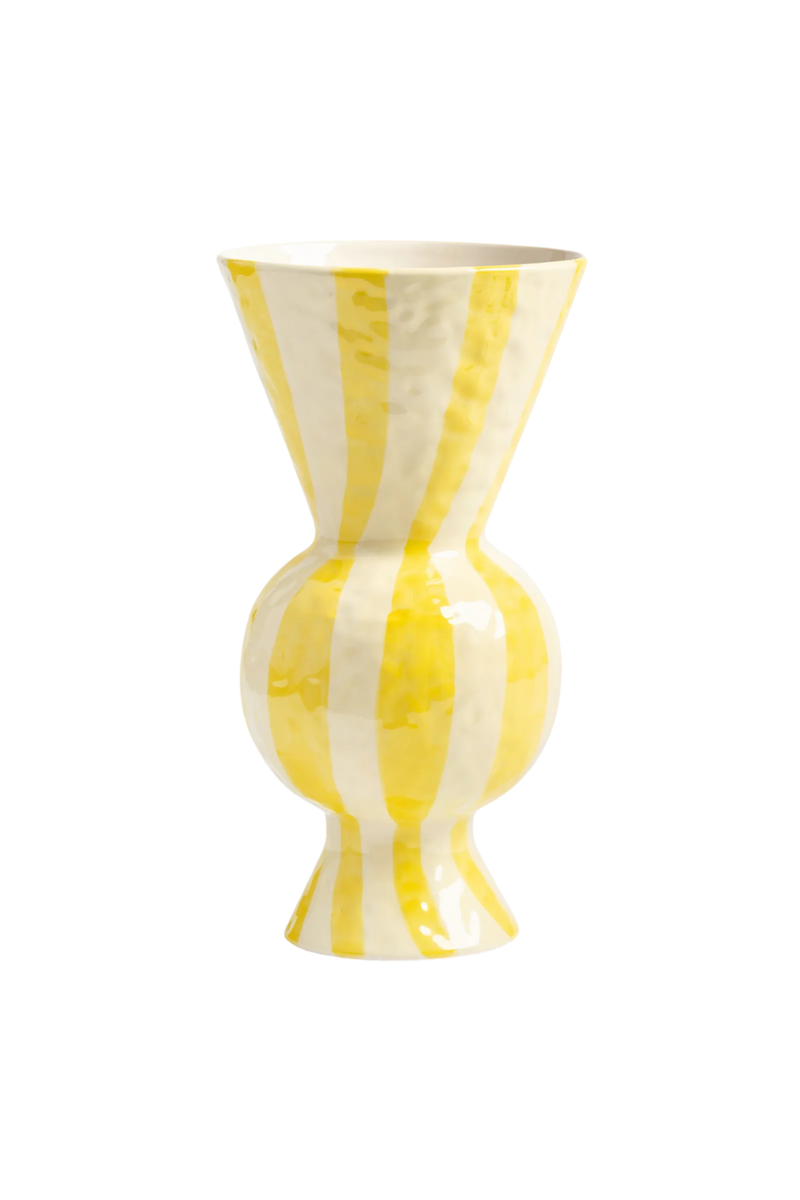 Wavey Striped Vase - Sunshine Yellow