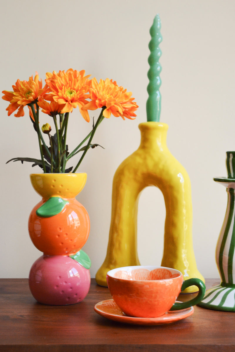 Stacked Citrus Vase