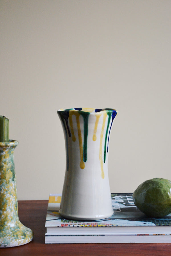 Spanish Multi Glaze Frill Vase