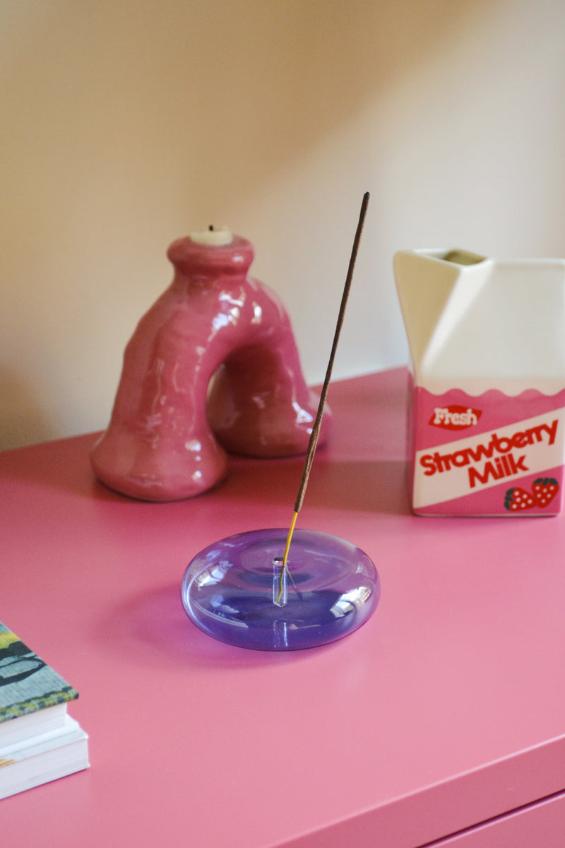 Blue Dimple Incense Holder