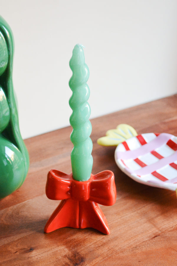 Red Bow Candle Holder