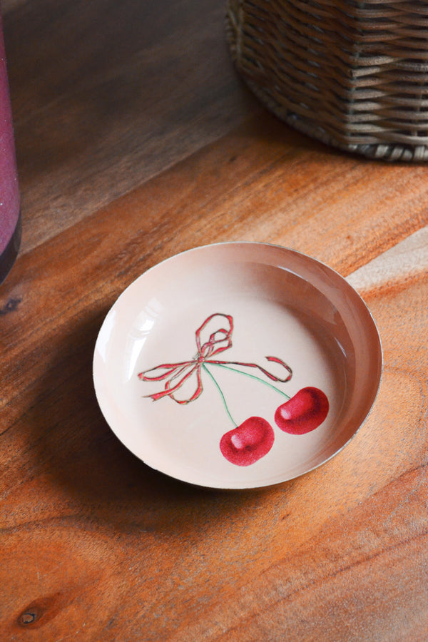 Enamel Printed Trinket Dish - Cherries