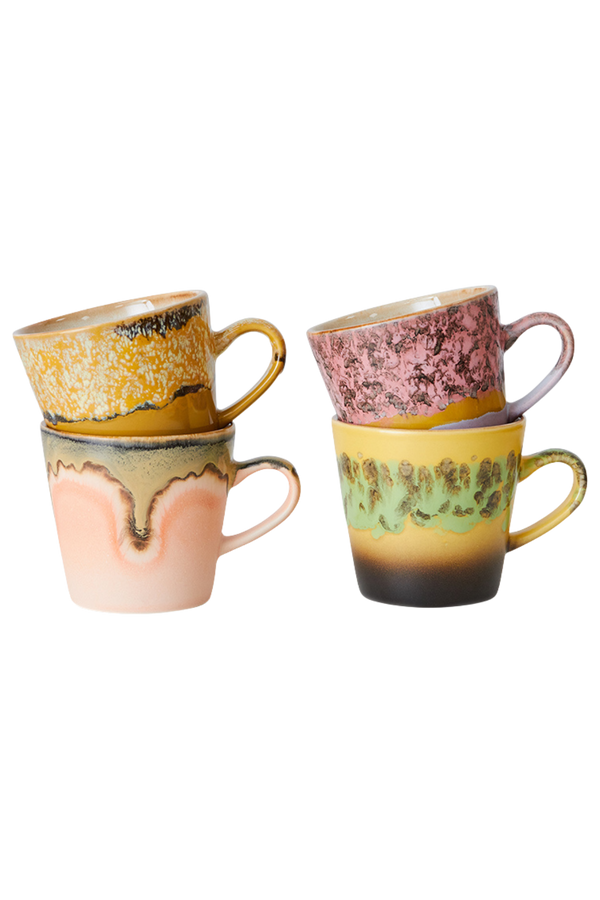 HKLIVING ® | Set of Four Ceramic Americano Mugs - Radiant