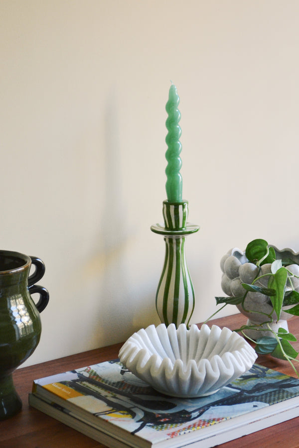 White Marble Ruffle Bowl