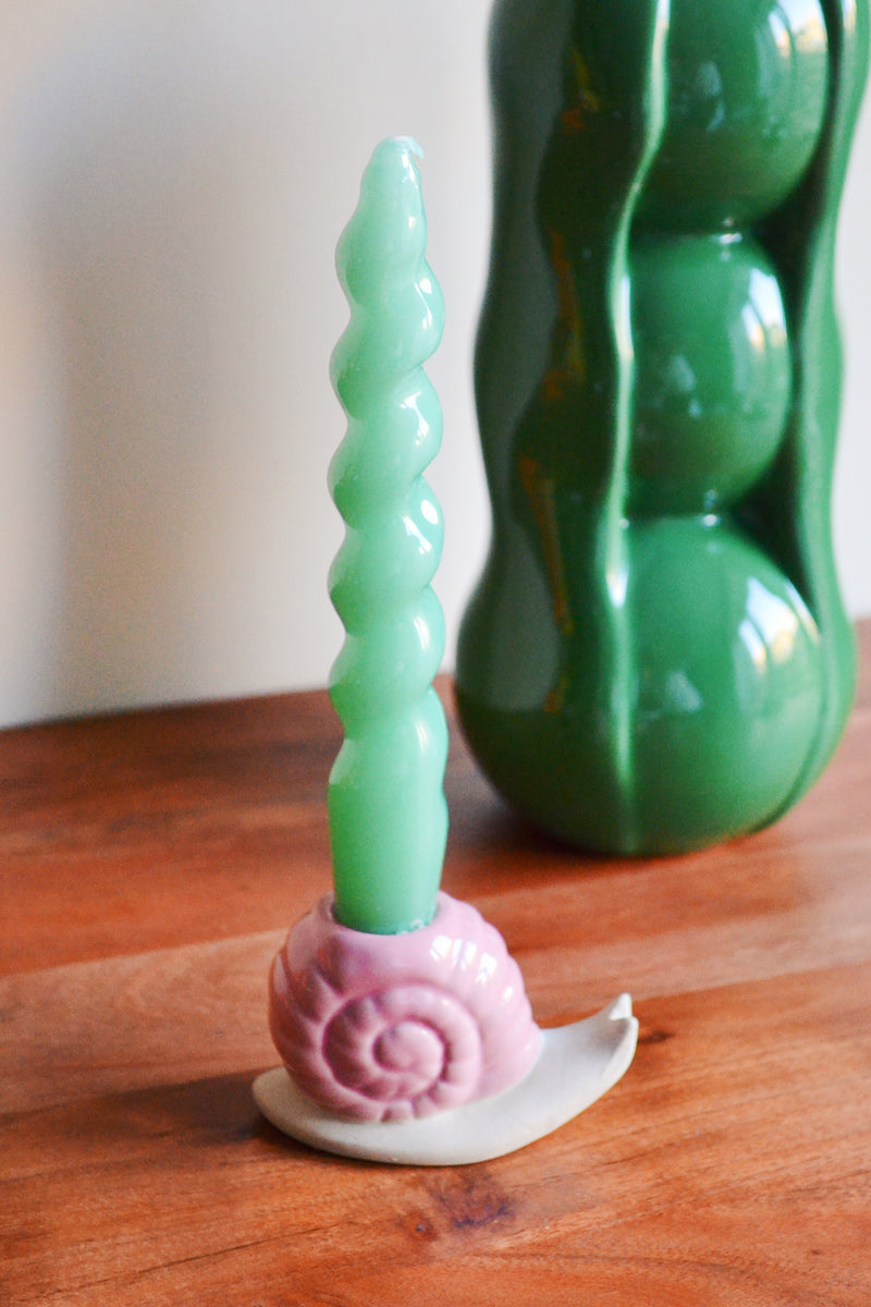 Pink Snail Candle Holder